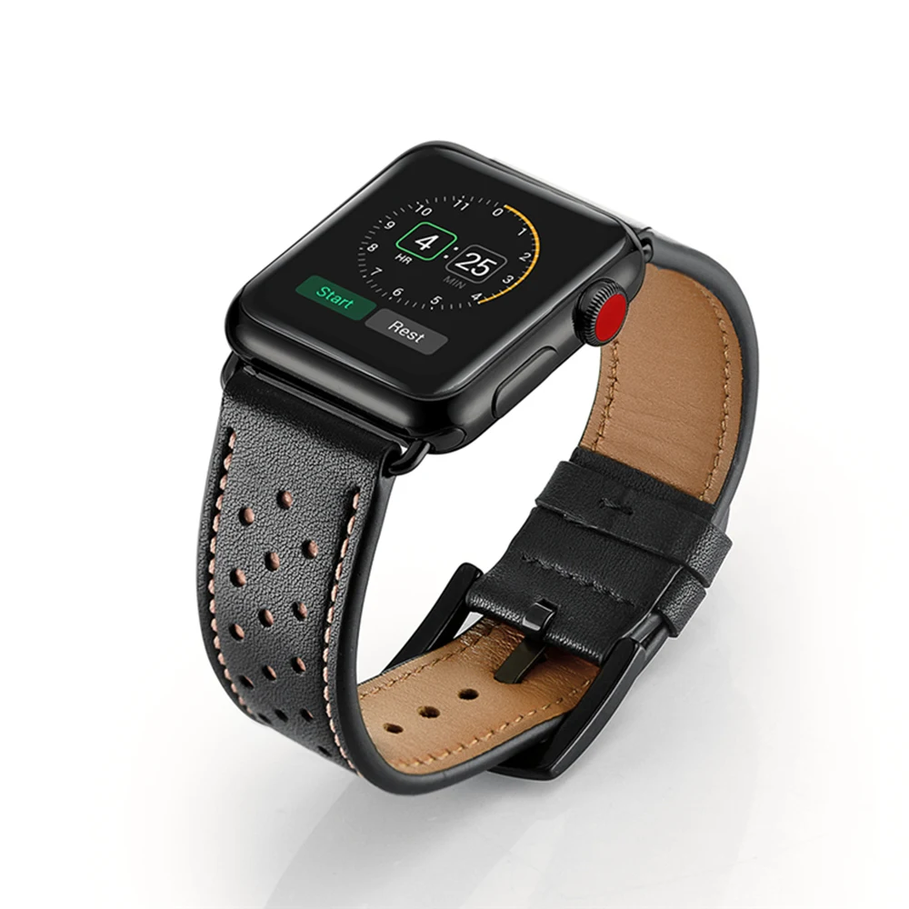 Leather strap For Apple Watch band 44mm 40mm iWatch band 42mm 38mm First layer cow leather bracelet apple watch serie 3 4 5 se 6