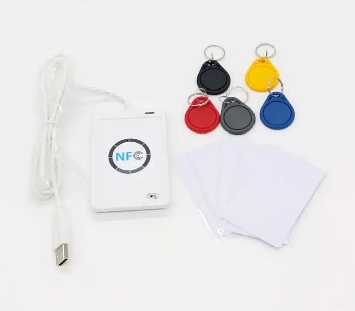 

13.56Mhz NFC Reader Copier Duplicator USB Writer RFID Smart Card NFC Tag Cards + 5pcs UID Keyfobs + 5pcs UID Cards