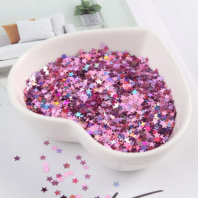 Ultrathin Glitter Paillettes 3mm Laser Silver Star Nail Sequin Eo-Friendly PET Sequins for DIY Nail Art Manicure Decorations 10g