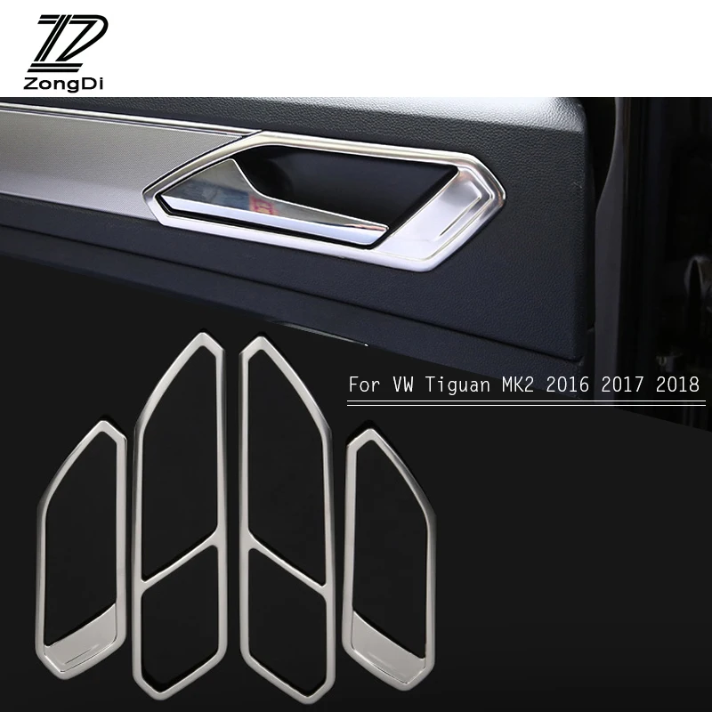 ZD Car Covers 4pcs/set For Volkswagen VW Tiguan 2 MK2 2016 2017 2018 Car Door Handle Bowl Frame Trim Cover Auto Accessories