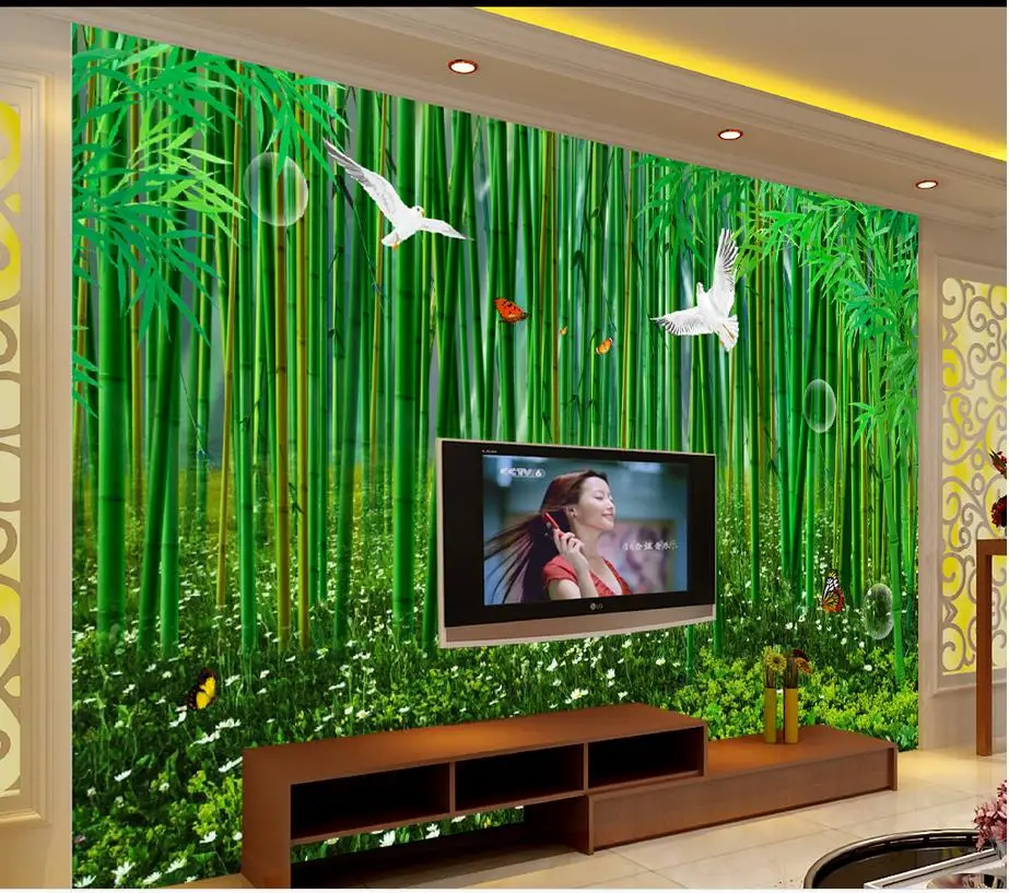 

custom 3d wallpaper Hand painted bamboo backdrop 3d murals wallpaper for living room mural 3d wallpaper