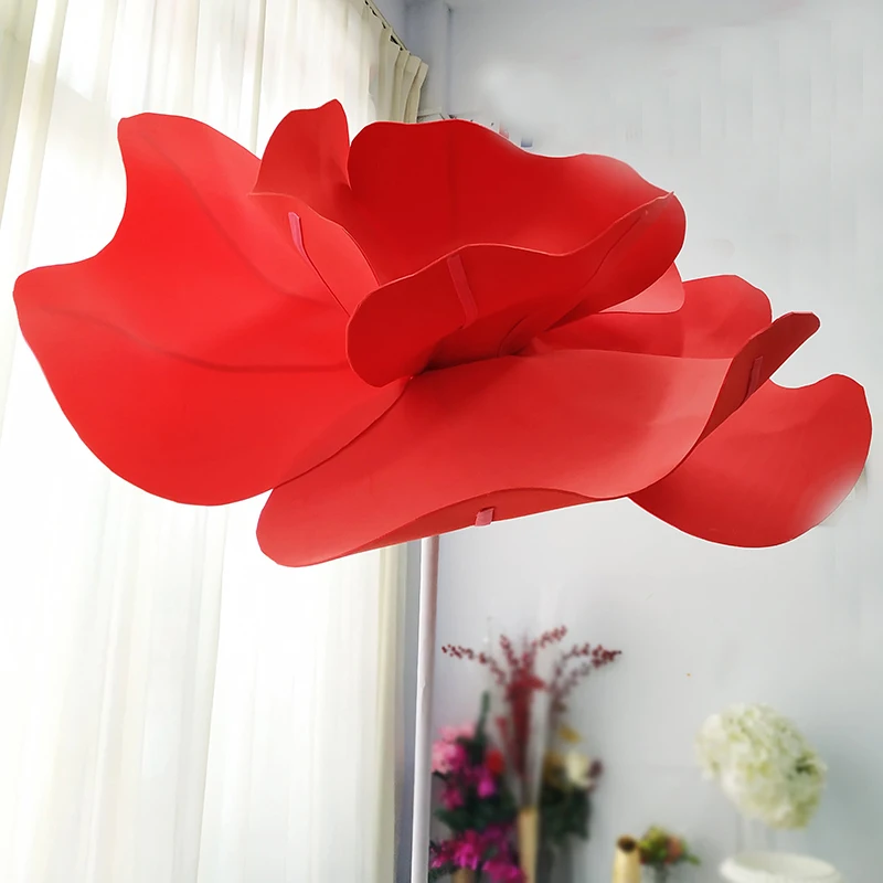 80/100cm PE Foam Giant Artificial Poppy Flower Head Shop Window Display Flowers Wedding Road Lead Party Stage Decoration Floras