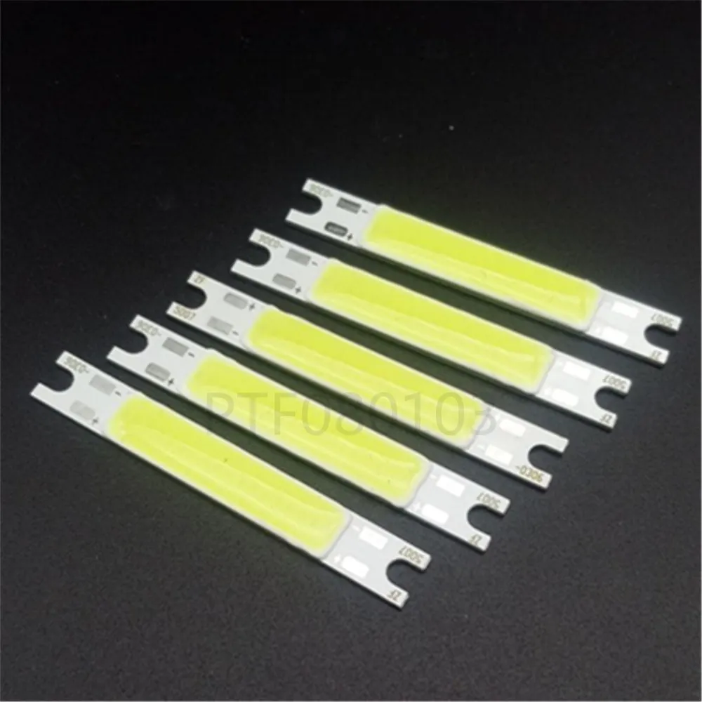 Imagem -03 - Cool White Cob Led Strip Chip Fonte de Luz a Bordo para Lâmpadas de Mesa de Parede Lâmpada Warml 3w 50x7 mm dc 9v 11v 10 Peças por Lote