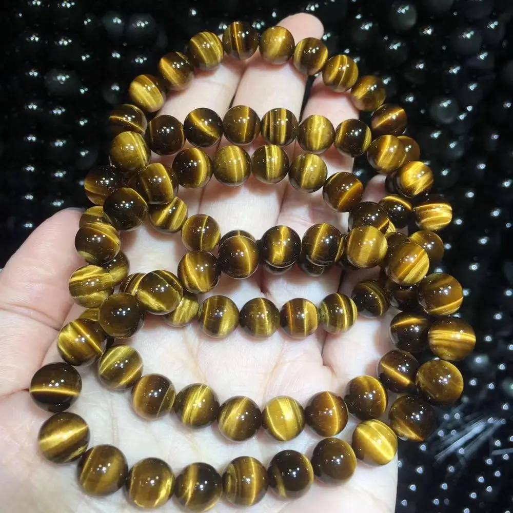 AAA grade yellow tiger eye beads bracelet natural gemstone jewelry bracelet for man for gift wholesale !