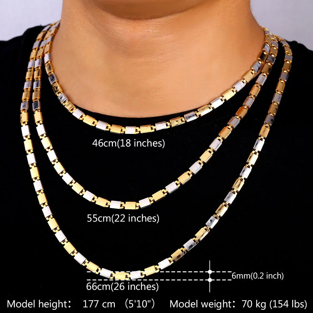 U7  Gold Color Chain Necklace Set Unisex Jewelry Wholesale Necklace Bracelet Party Jewelry Set S565