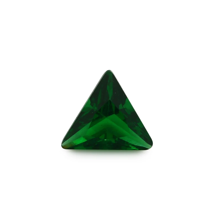 

100pcs 3x3~10x10mm Triangle Shape Loose Stone Green Color Glass Synthetic Gems For Jewelry DIY Stone