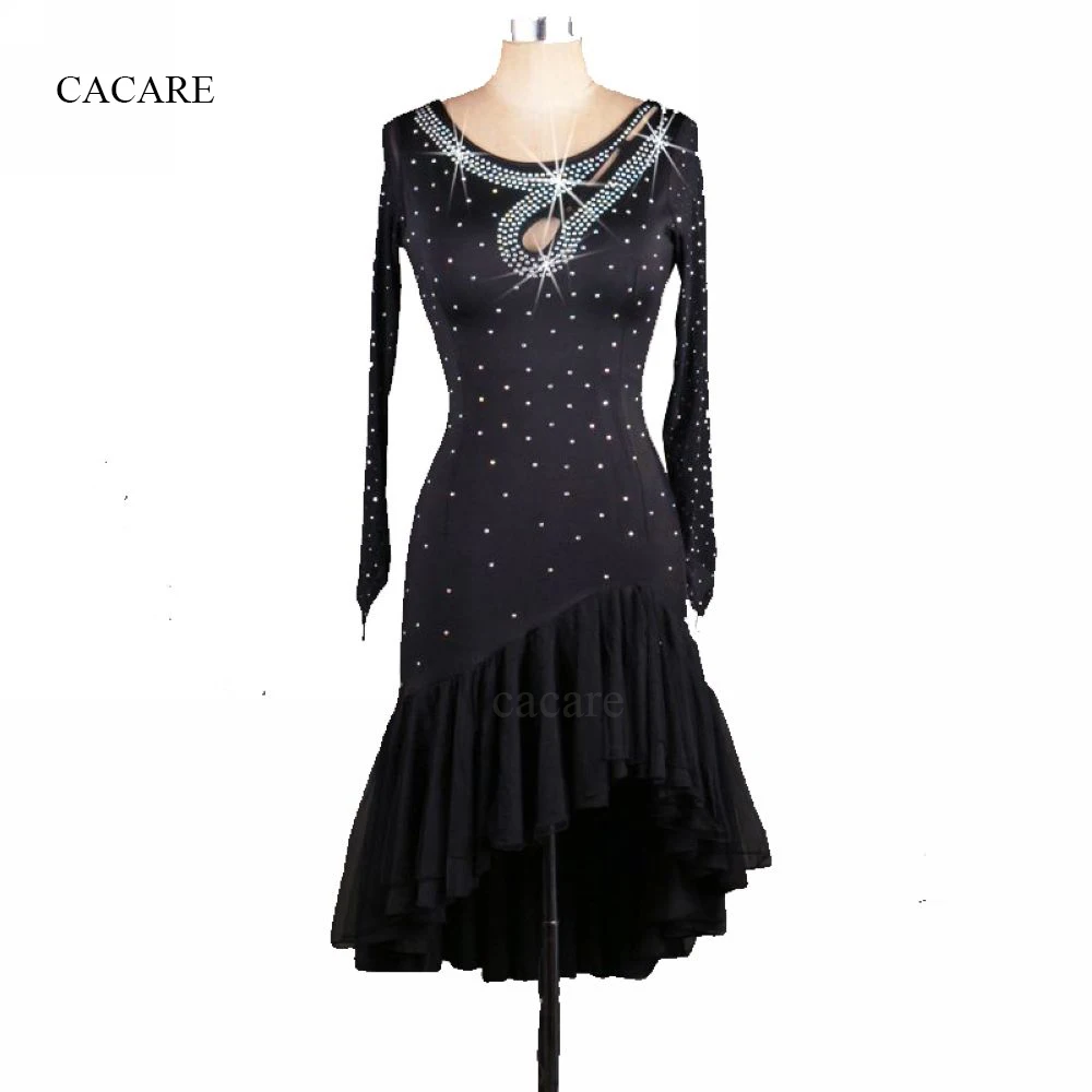 

CACARE Dance Wear Latin Dance Dress Women Girls Female Suit Party Dress One Piece Dress Costume Competition Clothes D0295