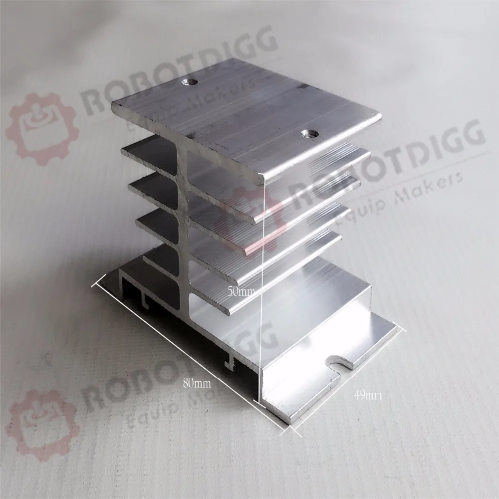

80mm length 49mm width 50mm height Heat Conduction Aluminum Silver Heatsink