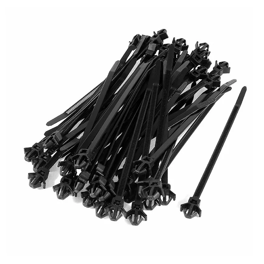 YAQUICKA 10pcs Push Car Mount Wire Tie Clip Releasable Cable Strap Car clips car Accessary Black 150mm x 7mm For Honda Bmw etc