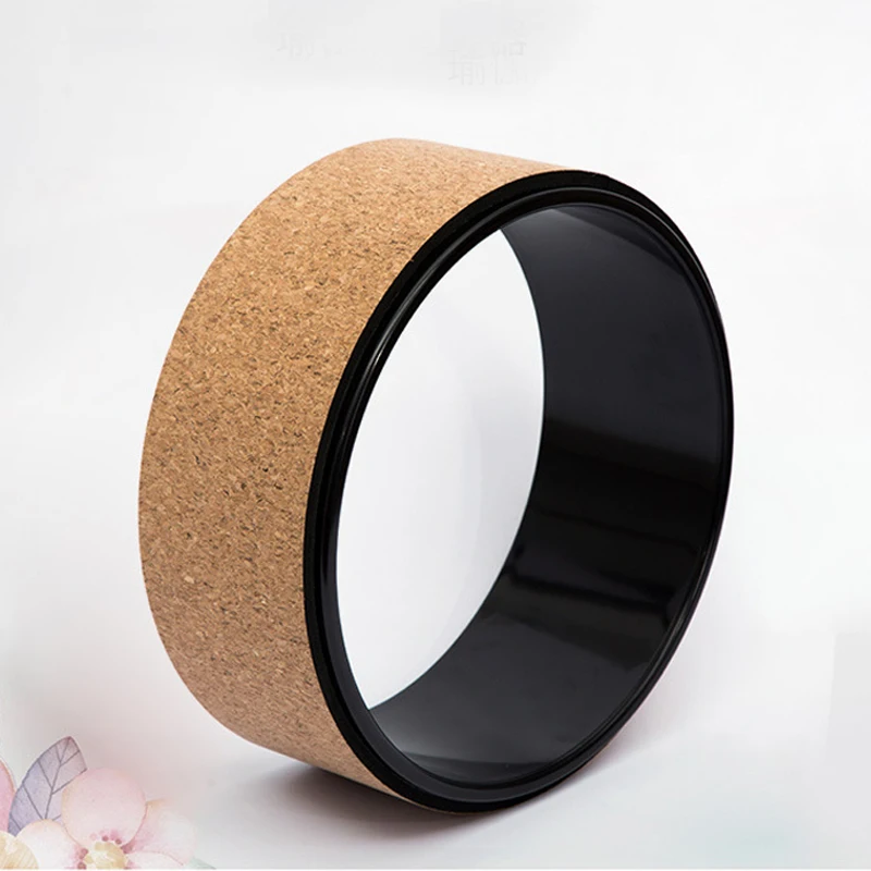 Natural Cork Yoga Wheel Soft Non-toxic Yoga Assist Wheel Massage Wheel Back Bend Art Pilates Yoga Circle Cork 33 * 13cm