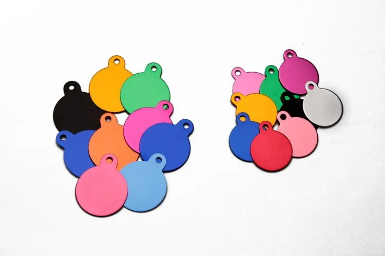 500Pcs/Lot Colorful Round Pet ID Tag Blank Dog Cat Double Sided 25/30mm for  Name Phone Number Pendant Personalized