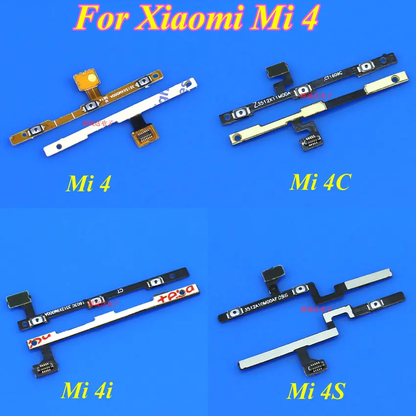 ปริมาณสวิตช์เปิดปิดปุ่ม Flex Cable สำหรับ Xiaomi Mi3 Mi4 Mi 4C 4S 4i Mi5หมายเหตุ Max สำหรับ Redmi หมายเหตุ2 3หมายเหตุ3G 4G Hongmi 3