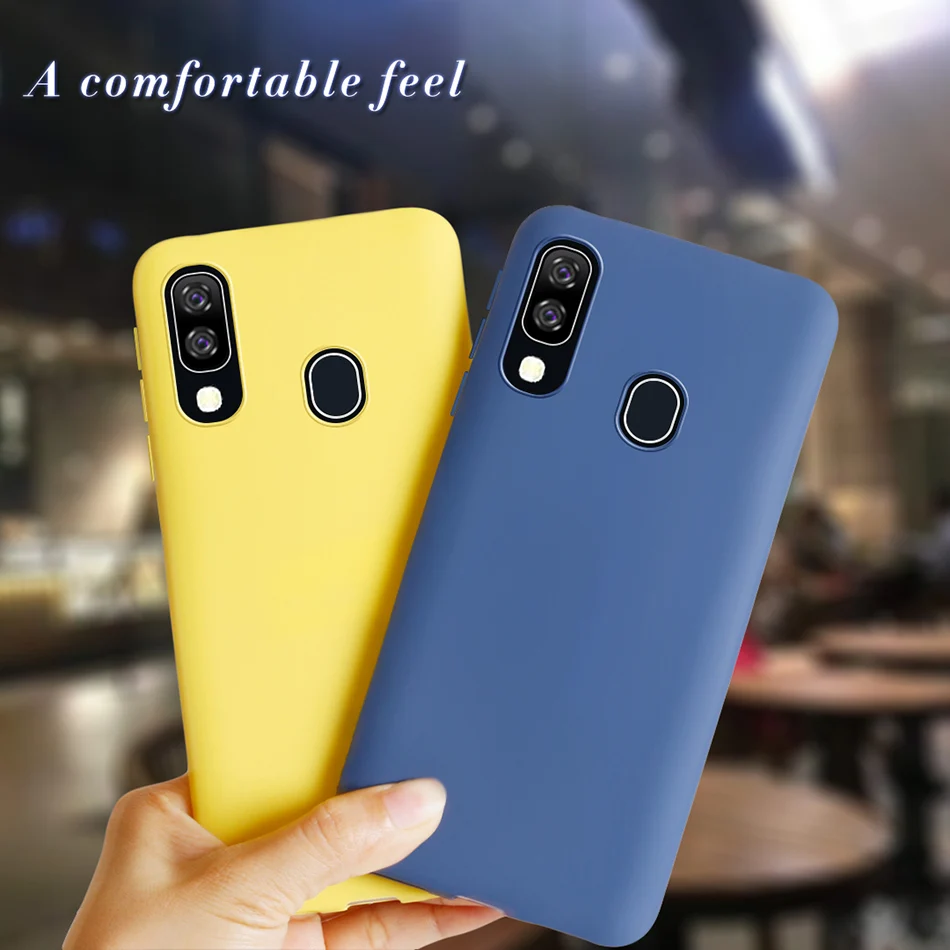 For Samsung Galaxy A40 Case 2019 Solid Candy Color Soft Silicone Back Cover Coque For Samsung A40 A 40 A405F SM-A405F Phone Case
