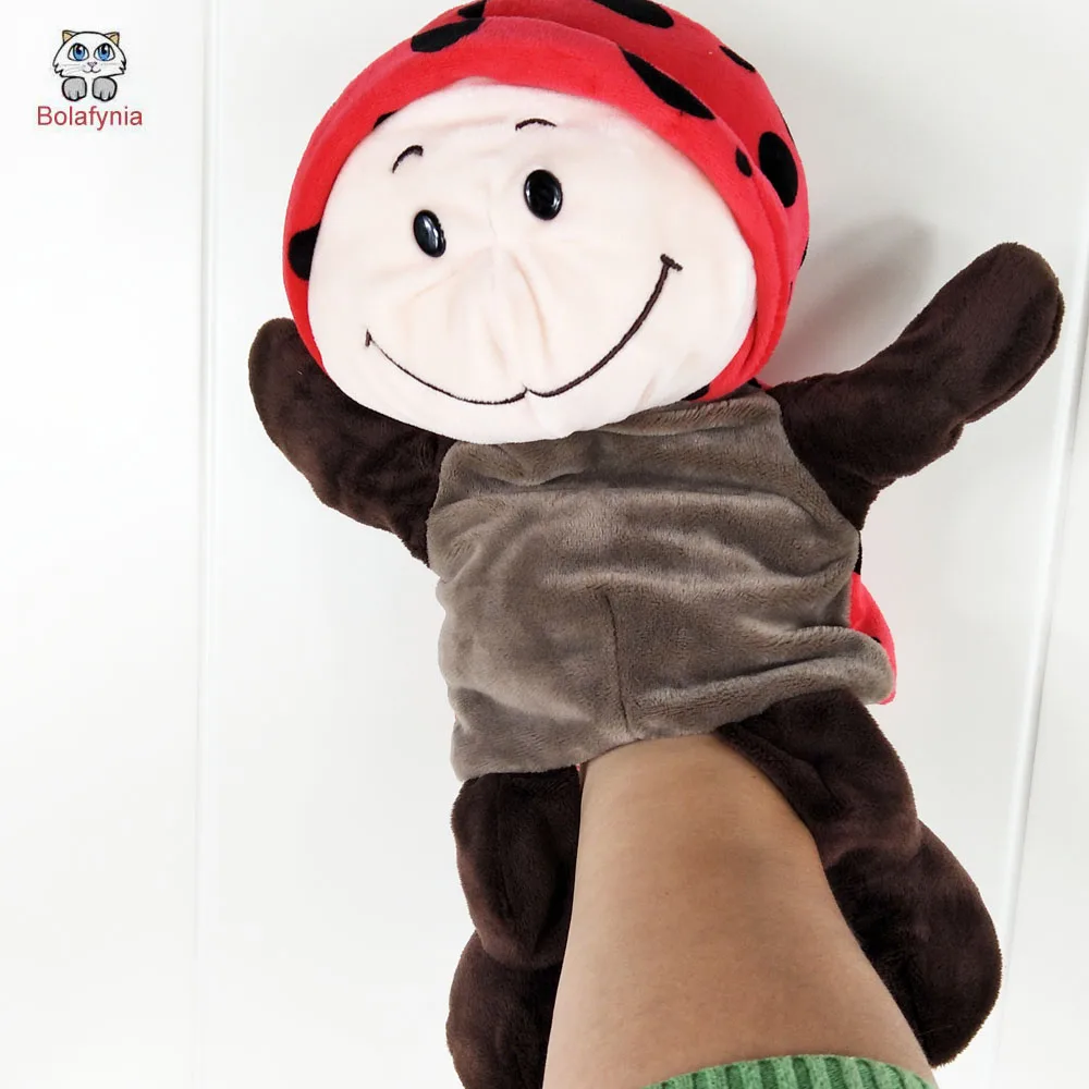 Children Ladybug Beetle Plush Toy Stuffed Hand Puppet