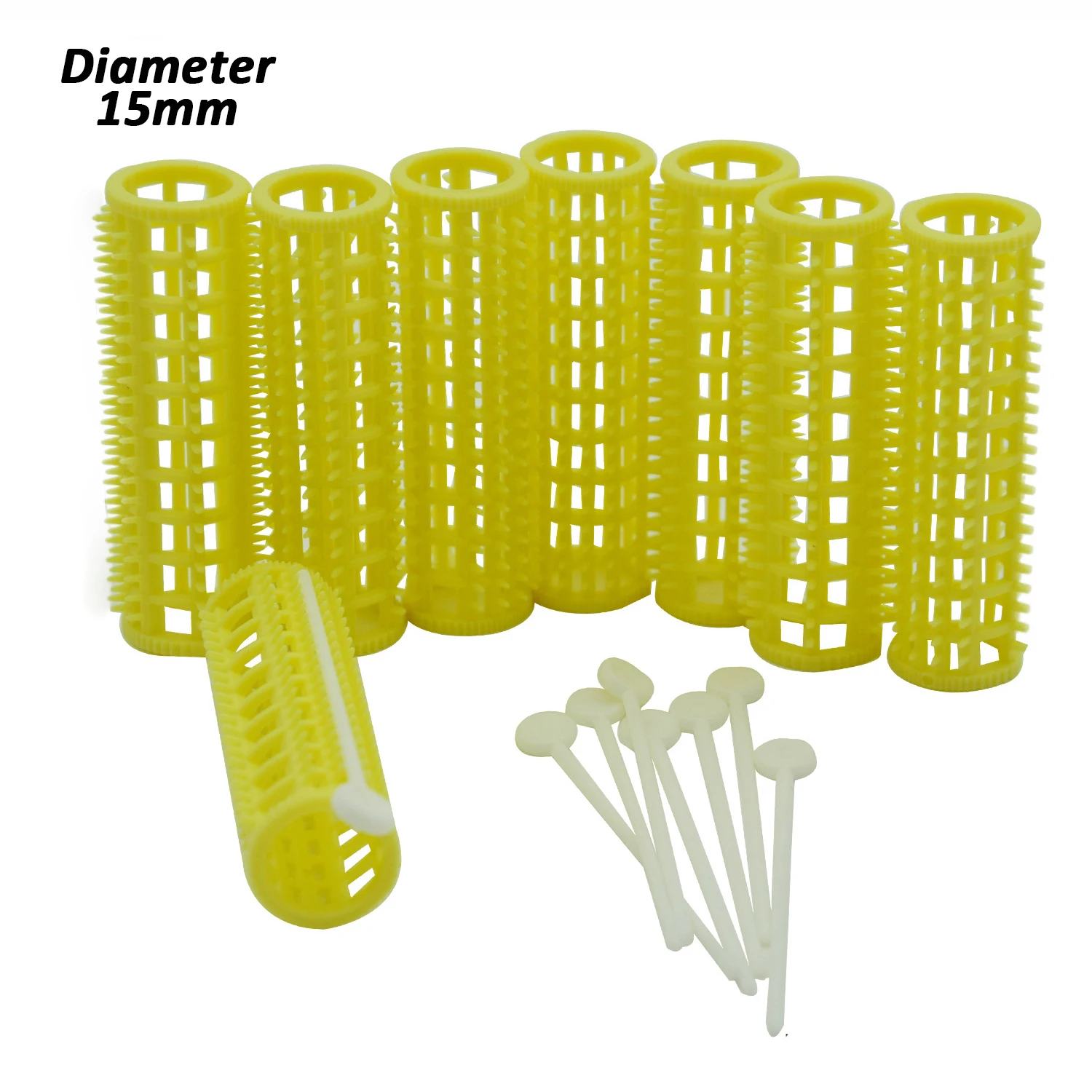 24pcs/set 15mm Plastic Tooth Hair Roller with Fixed Pins Teeth Bars for Air Bang Curling Rods Curlers Hairdresser Styling U1195