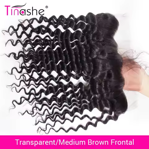 Tinashe Hair Transparent Lace Frontal Brazilian Deep Wave Lace Frontal Remy Human Hair HD Swiss Lace Frontal Closure