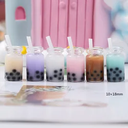 Caja de Accesorios DIY para niños, set de Accesorios de arcilla de modelado, botella de bebida, taza de café y té, dijes de limo de polímero, suministros de Slime, 4 Uds.