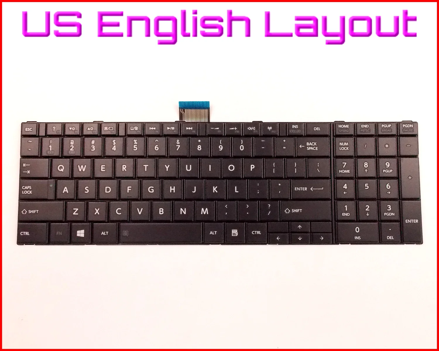 New Keyboard US English Version for Toshiba Satellite L875 S970 S975 P850D P855D L870D S7377 L970 L970D L975 L975D L950 Laptop