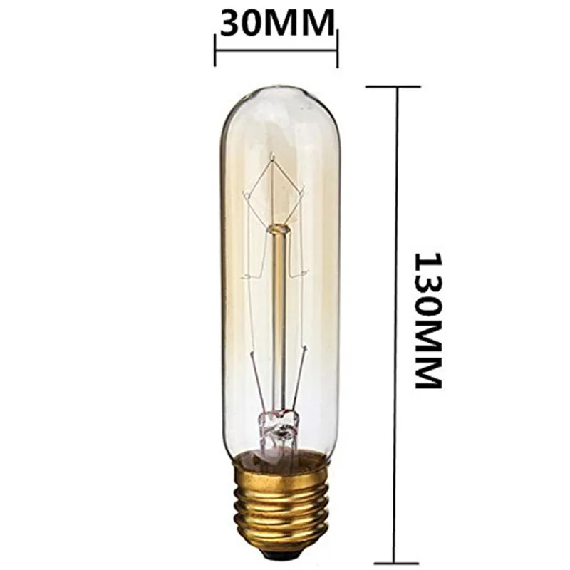 1pc T10 E27 E14 40W Vintage Edison Bulb Dimmable Incandescent Industrial Bulb Antique Retro Lamp Light AC220-240V