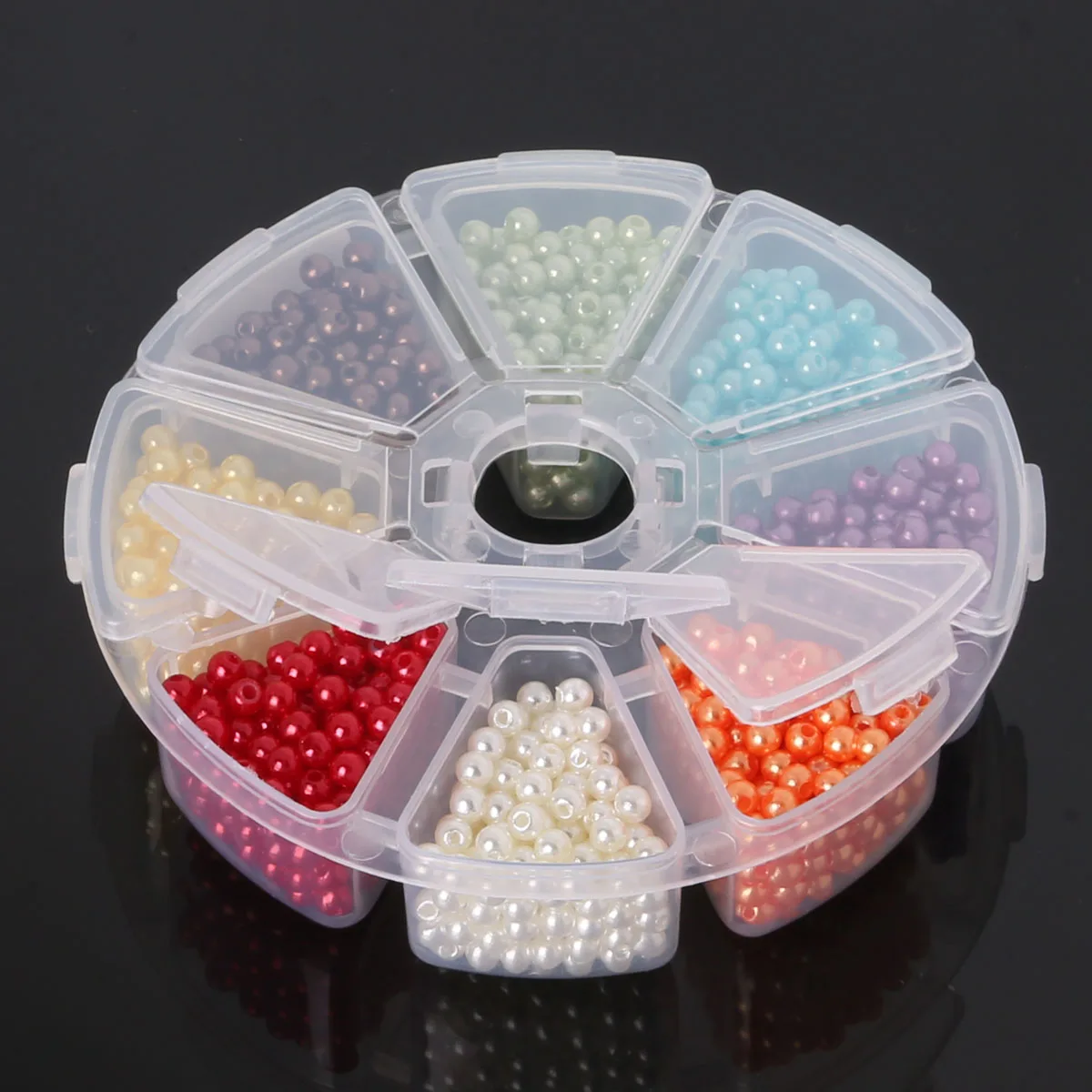 New Beading Crafts Ball Pearl Beads DIY Kit For DIY Necklace & Bracelet Random Mixed Candy Color 1500pcs/set 4MM Dia