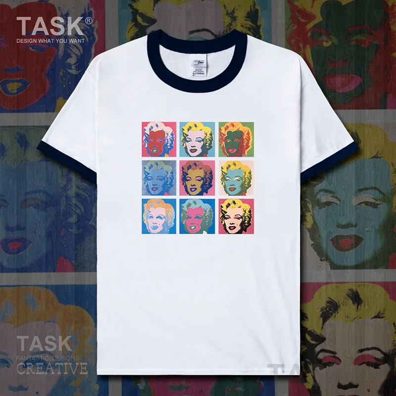 World famous painting series T Shirt Howell New Art Painting Retro Harajuku Marilyn Monroe Double Painting  summer Fashion tops