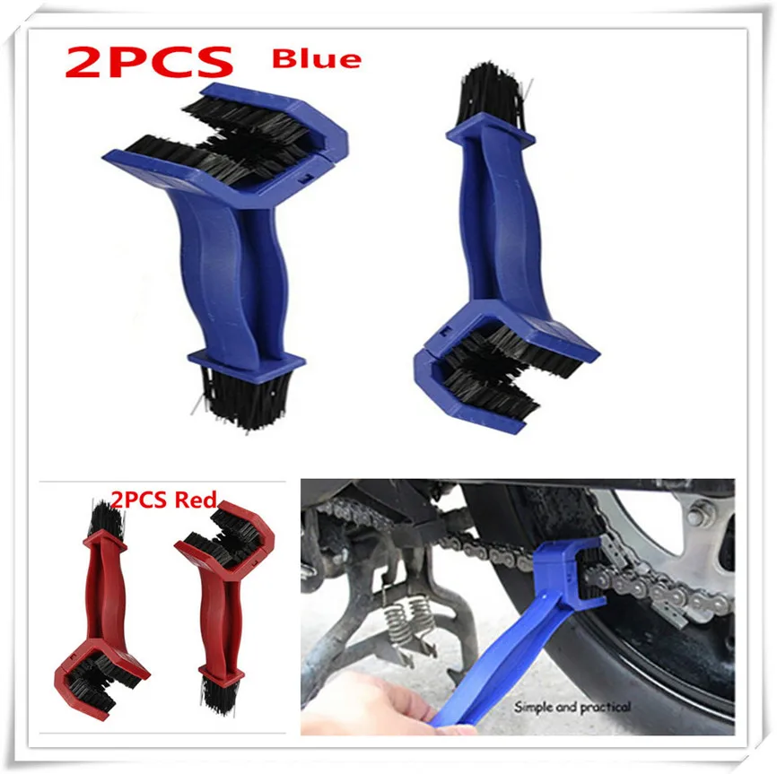 

2pcs Scrubber Motorcycle blue bike set kit Gear Chain Brush Cleaner Tool For Ducati MONSTER 400 620 MTS 695 696 796 S2R 800 DaRk