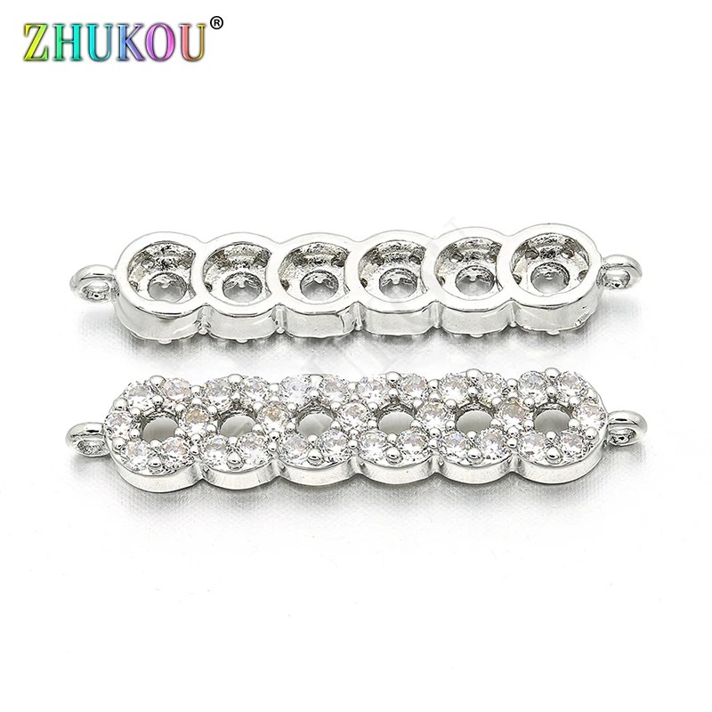 5*26mm Supplies For Handmade Cubic Zirconia Connectors for Diy Jewelry Findings, Hole: 0.5mm, Model: VS94