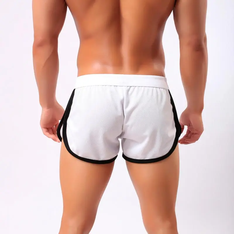 Summer Men`s Quick Dry Comfy Drawstring Breathable Beach Home Shorts Trunks With Side Pouch For Male