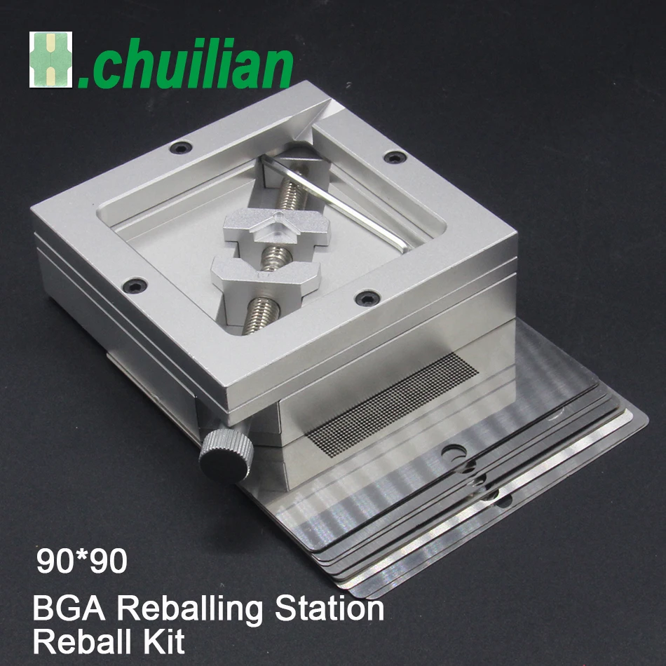 Silver Diagonal BGA Reballing Station kit 90*90mm BGA reballing station Solder balls