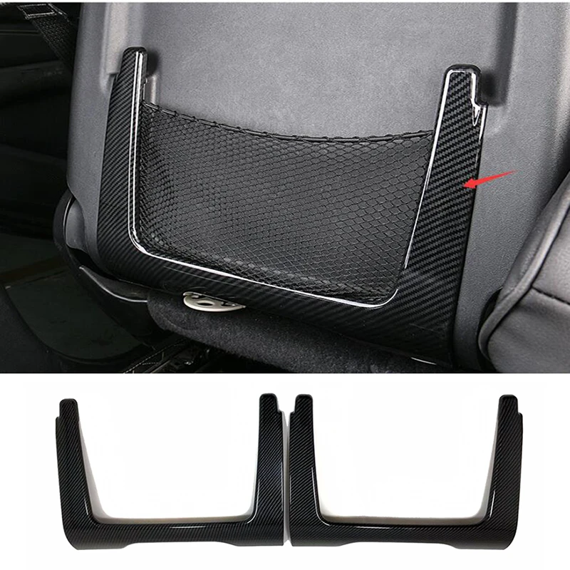 For Jeep Grand Cherokee 2014-2018 Seat Back Storage Frame Cover Trims Car Styling Accessories Matte/Carbon Fiber Grain 2pcs