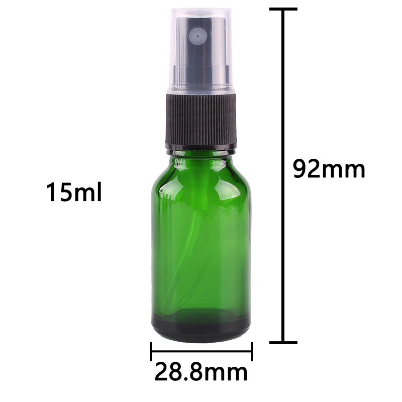 24pcs 15ml Green Glass Spray Bottle w/ Black Fine Mist Sprayer essential oil bottles empty cosmetic containers