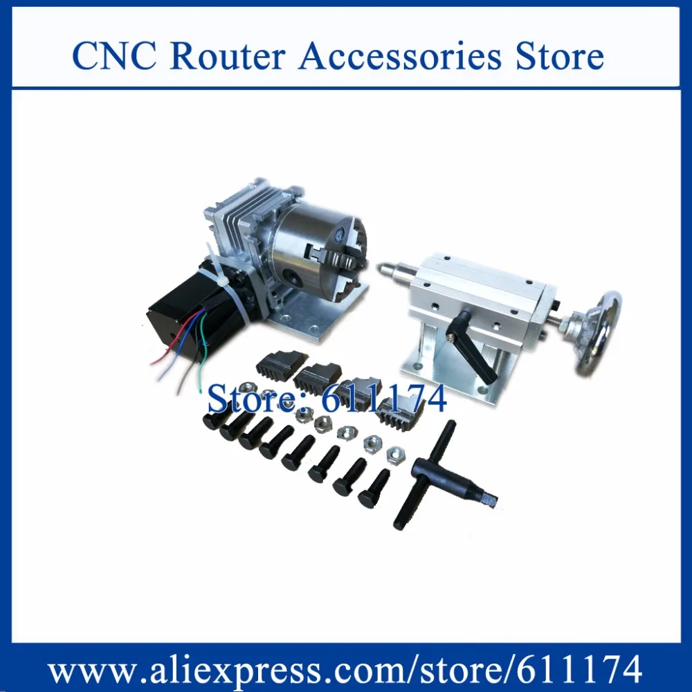 

CNC Machine Rotary Axis, A Axis the 4th axis 20:1 D130mm chuck with NEMA34 Stepper motor