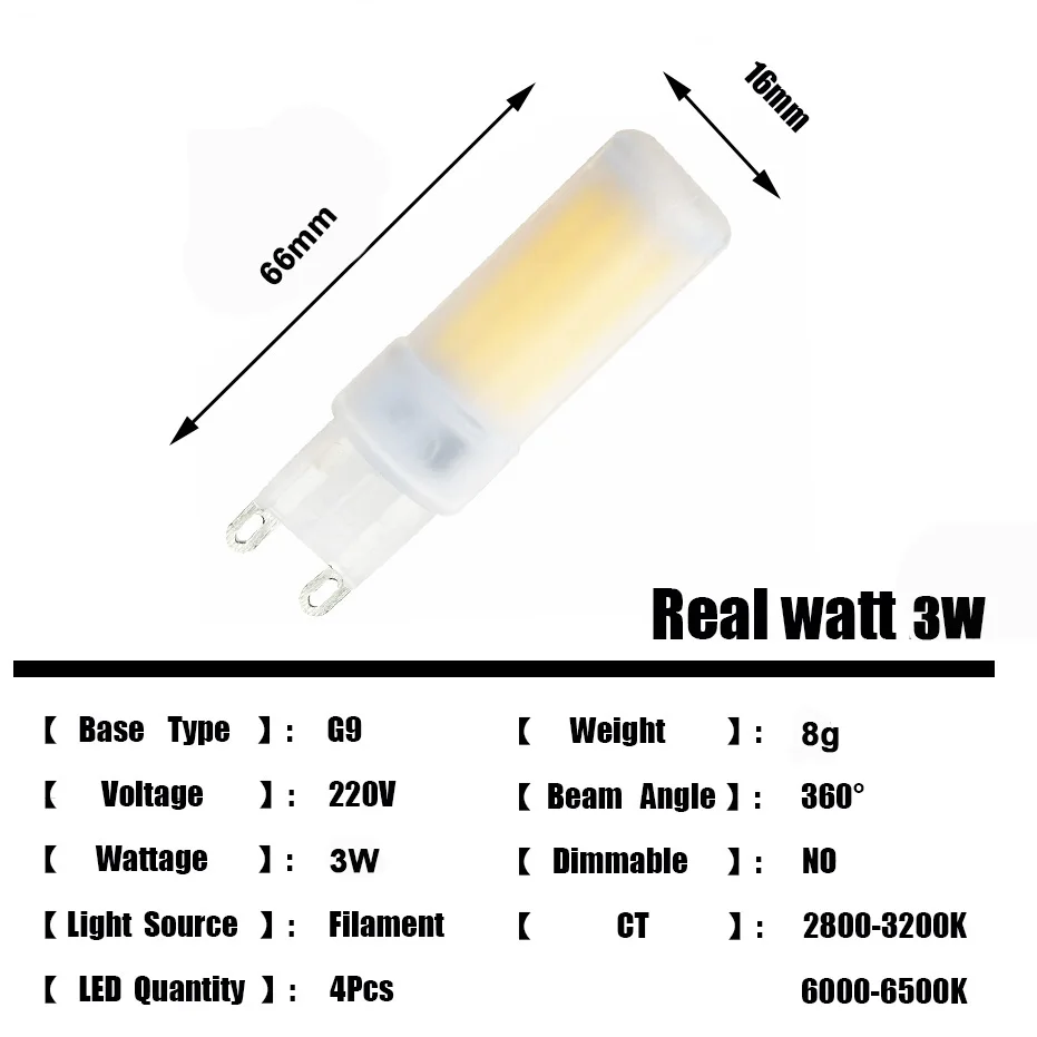 The Lowest Price G9 Led Bulb 220V 3W LED G9 LampLED Filament PC Cover Fast cooling long life light Replace 30W halogen lamp