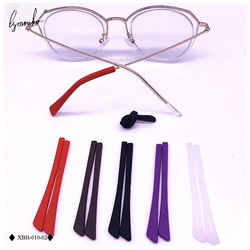 Lymouko Multicolor Flat Shape Glasses Foot Set Cover Eyeglasses Anti-skid Sleeve Soft Silicone Prevent Allergies Ear Hooks