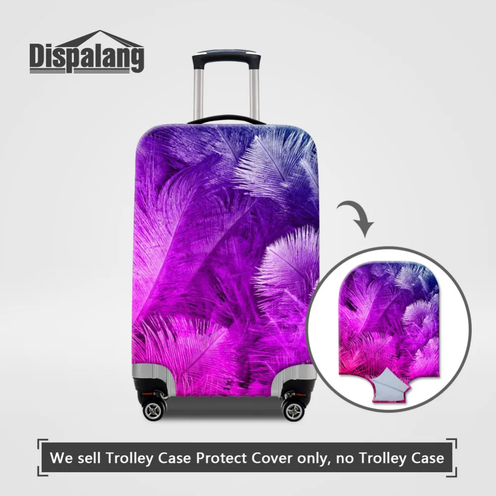 dispalang-feather-print-elastic-luggage-protective-covers-for-18-30-inch-travel-trolley-case-thick-dust-proof-suitcase-cover