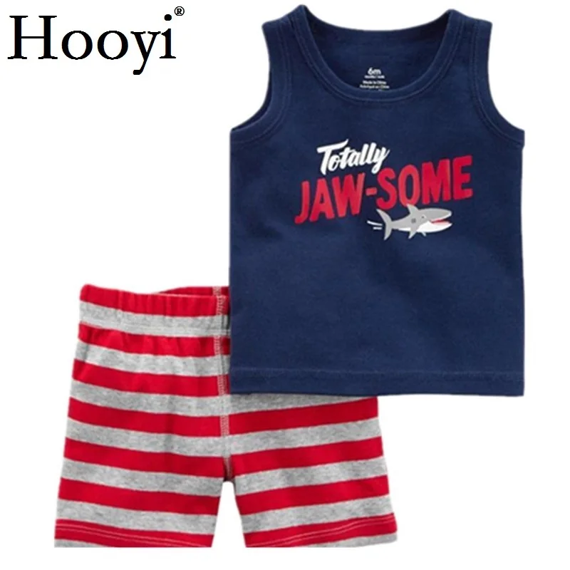 Casual Baby Clothes Suit Newborn 2PCS Clothing Sets Sailor Anchor Summer Cotton Baby T-Shirt Shorts Pant 100% Cotton Outfits Top