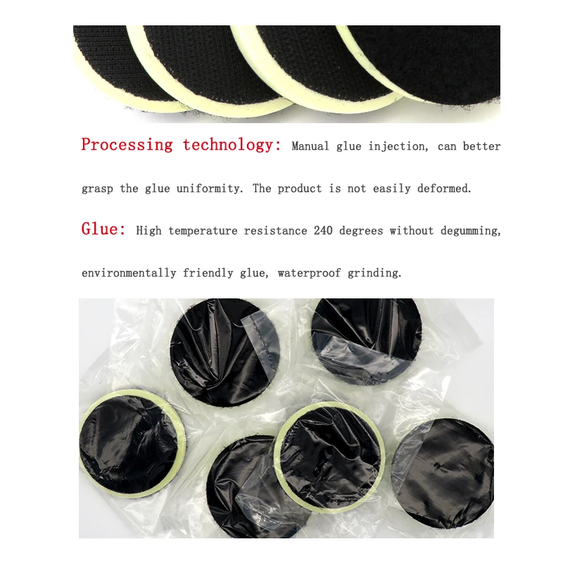 5 pz DELL'UNITÀ di elaborazione di Schiuma Piastra di Interfaccia Smussatura 3 pollice 75mm Levigatrice Backing Pad Tampone lucidatura Utensili elettrici Accessori Gancio e Anello