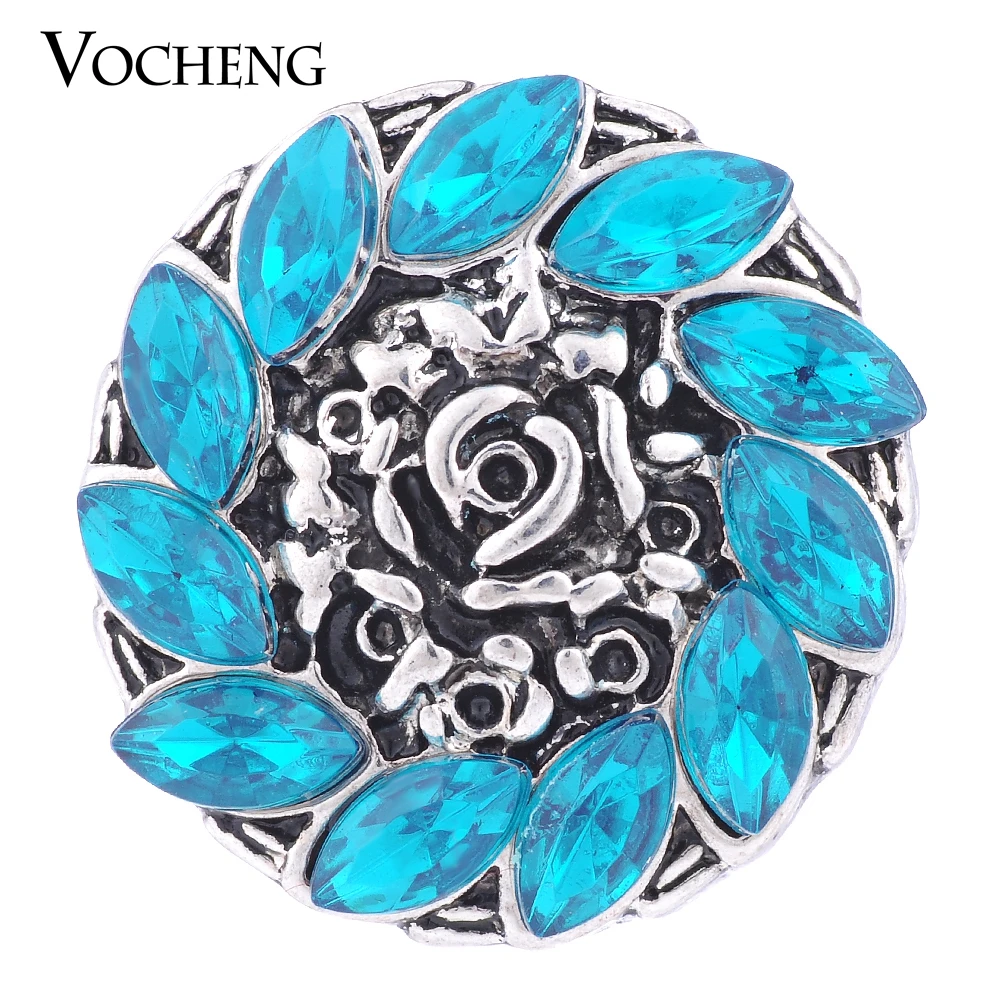 Vocheng Ginger Snap Red Blue White Grey Water Drop Rhinestone 18mm Interchangeable Jewelry Vn-1148