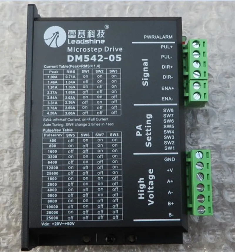 

DM542-05 update M542-05 Leadshine NEMA17 NEMA23 2phase stepper motor driver 36VDC 4.2A CNC Router