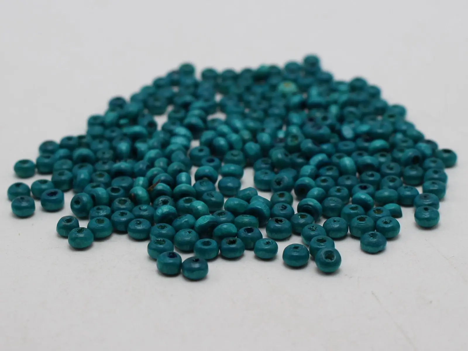 1000 Blue 4mm Round Wood Seed Beads~Wooden Beads