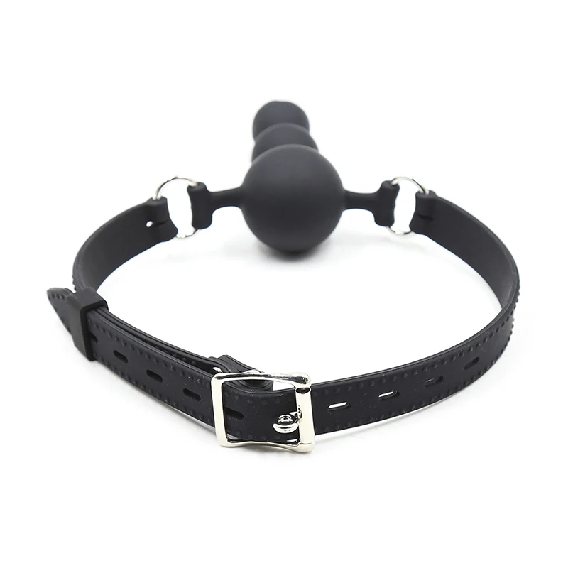 Thierry Silicone Multiple Ball Gag Strap On Open Mouth Anal Plug With Locking Buckles Silicone Harness Bondage Toys For Couples