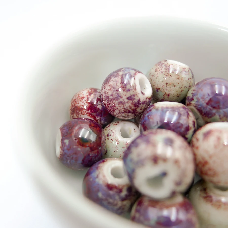 12# 40pcs Quality Ceramic Beads Not Wooden  For Earrings Making Porcelain Bead For Jewelry Making 12mm Components #A212B