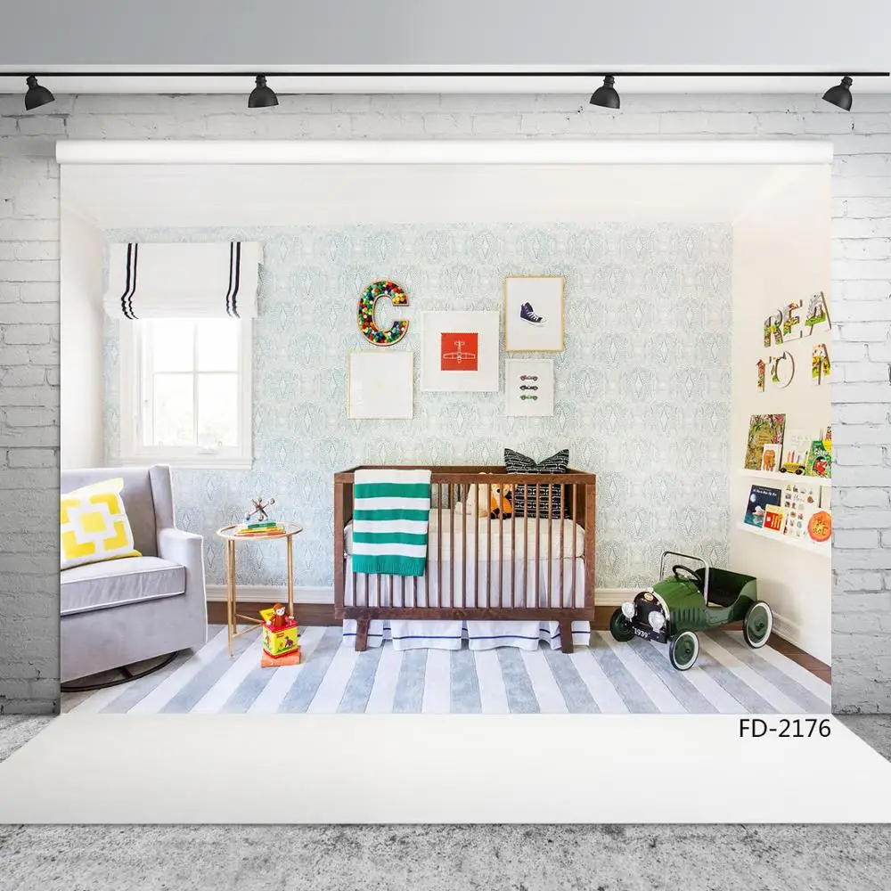 Fondos de fotografía de vinilo para habitación de bebé, cama de juguete, coche, personalizado, impreso para niños, recién nacidos, Baby Shower, estudio de fotografía