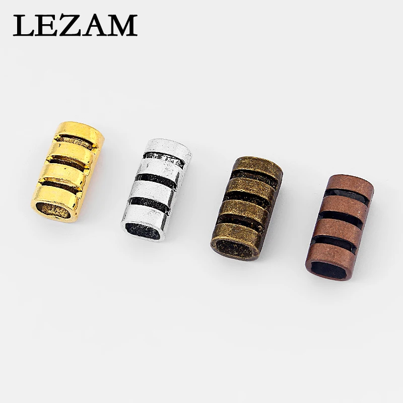 5pcs Antique /Gold/Copper/Bronze Incision Bar Tube Spacer For 10*6mm Licorice Leather Cord Bracelet Bangle Jewelry Finding