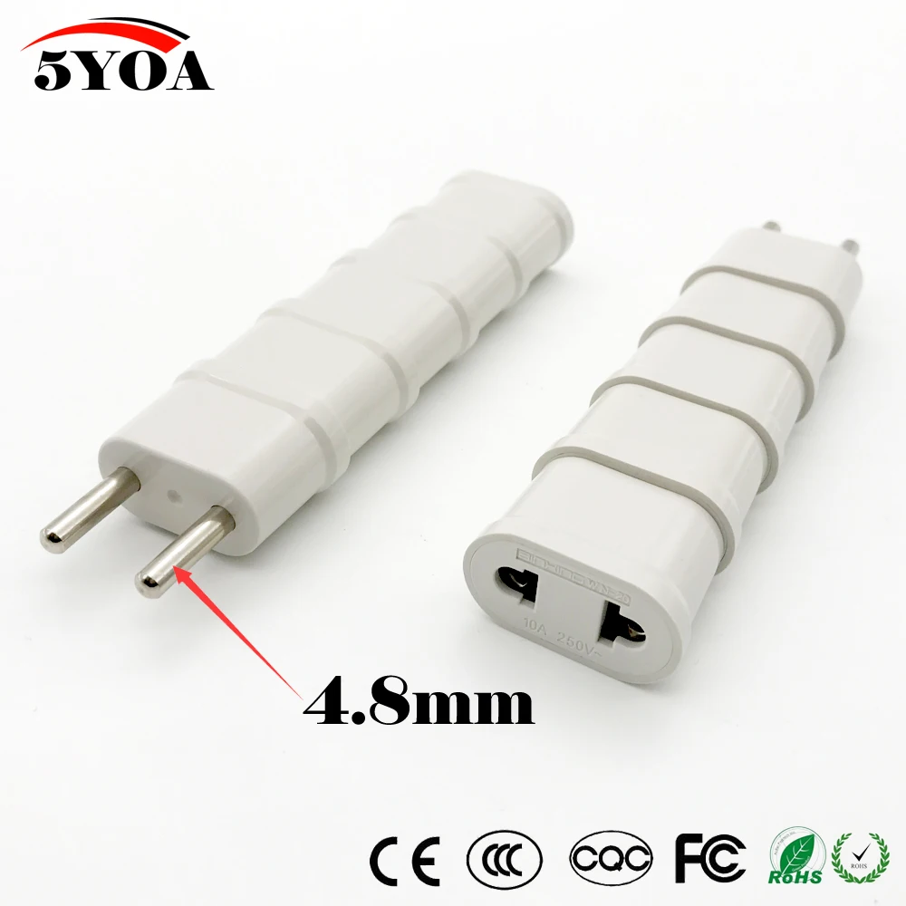 5YOA US USA EU EURO Europe Travel Power Plug Adapter Charger Converter USA converter White