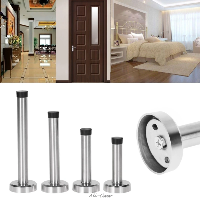 Door Stop Stopper Bumper Wall Mounted Protector Sound Dampening Stainless Steel A816