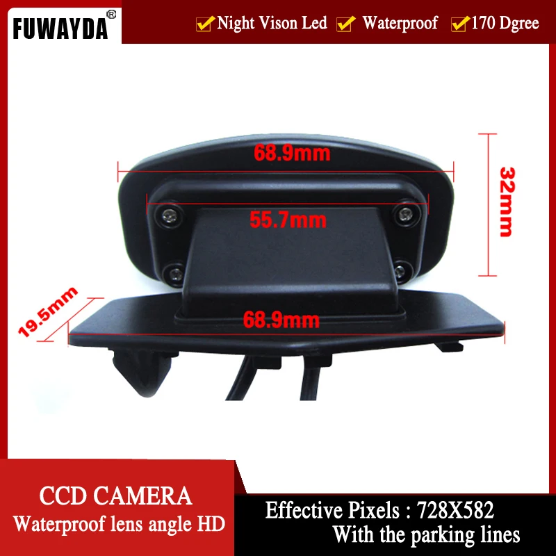 FUWAYDA wireless new LED Night Vision Reverse CCD Car Camera with 4.3 Inch Rear view Monitor For Honda CRV CR-V Odyddey Fit Jazz