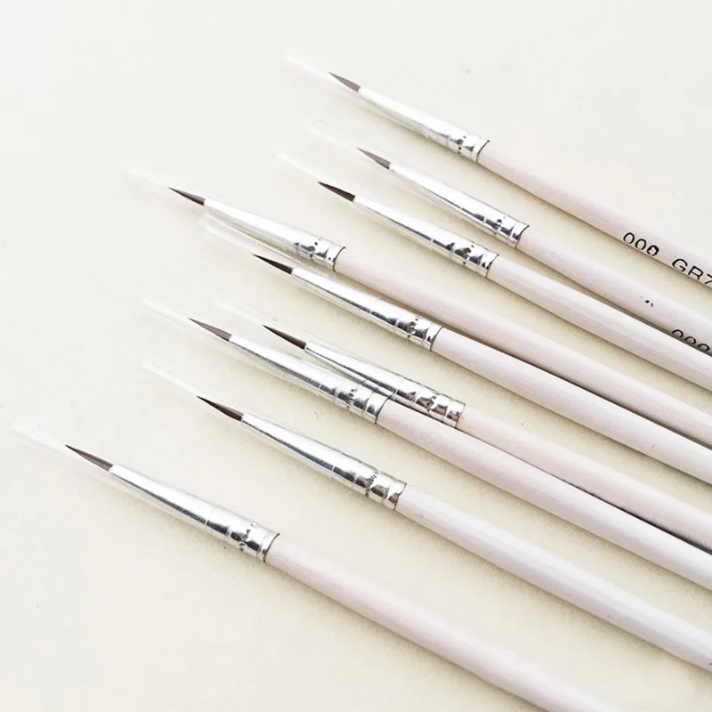 6Pcs/Set Fine Hand-painted Thin Hook Line Pen Drawing Art Pen #0 #00 #000 Paint Brush Art Supplies Nylon Hair Brush Painting Pen