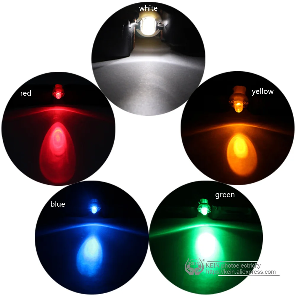 KEIN 10PCS T5 B8.5 B8.5D Led 계기판 조명 대시보드 패널 경고 자동차 표시등 신호 램프 전구 자동차 레드 블루 그린