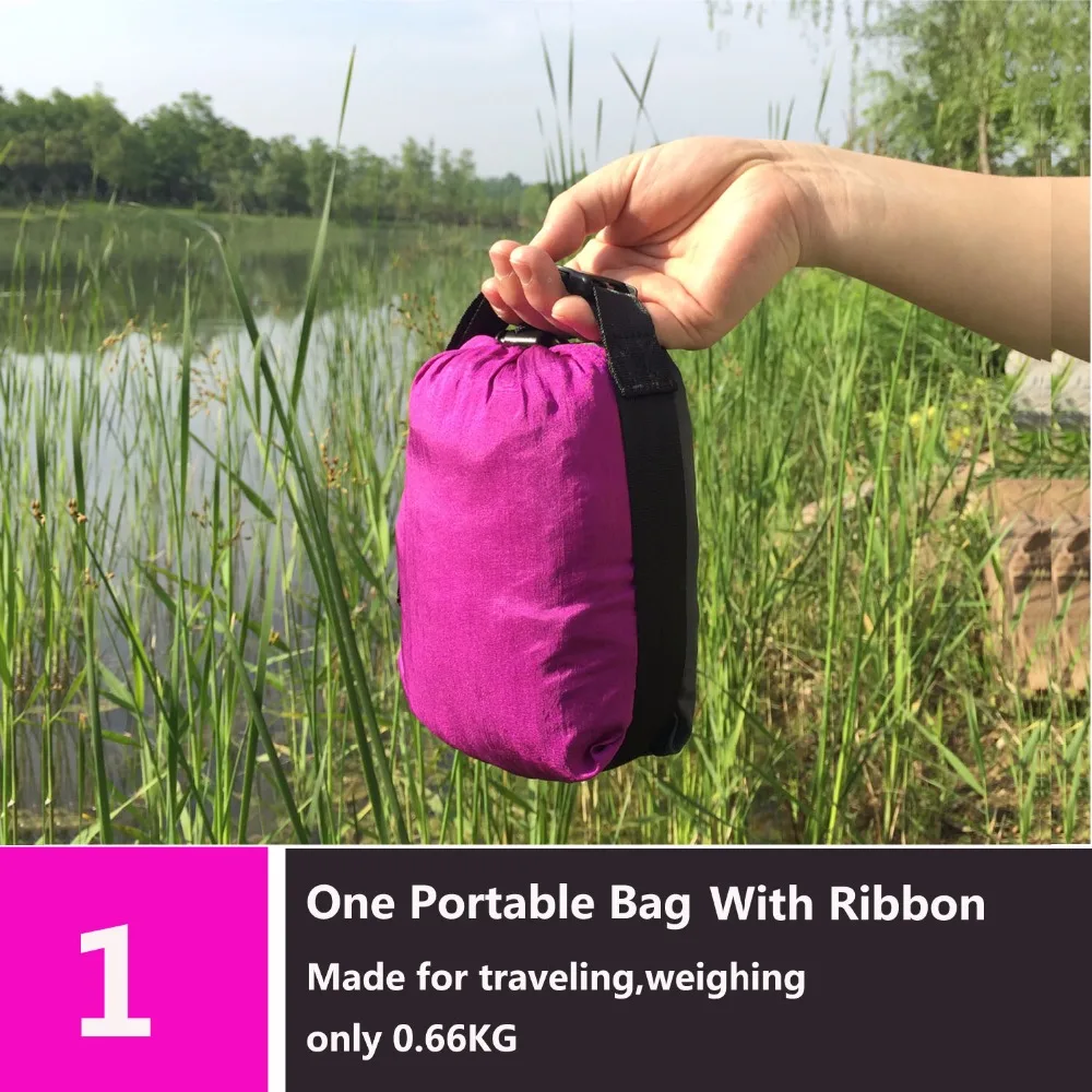 Portable Nylon Parachute Hammock Camping Survival Garden Hunting Leisure Hamac Travel Double Person Hamak Free shipping